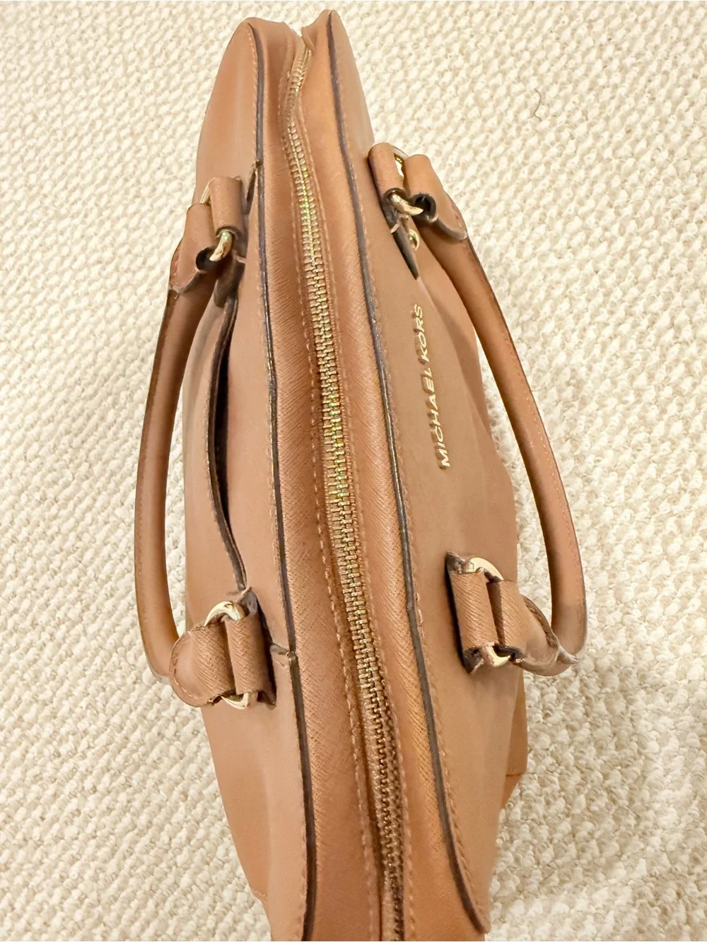 Michael Kors Cognac Leather Dome Satchel
